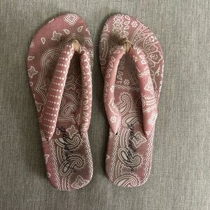 Paisley Patterned Pink Sandals free people